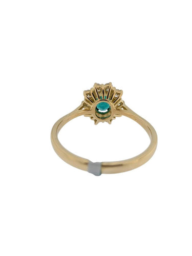 Bague 64 Bague cocktail italienne certifiée IGI en or jaune 18 carats, émeraude et diamants 58 Facettes A2118