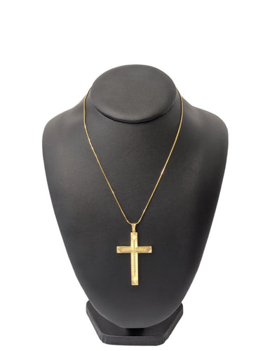 Croix vintage italienne en or jaune 18 carats 58 Facettes P1916