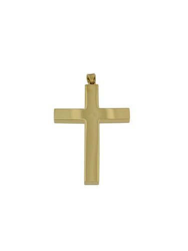 Croix vintage italienne en or jaune 18 carats 58 Facettes P1916