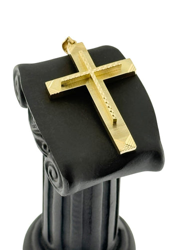 Croix vintage italienne en or jaune 18 carats 58 Facettes P1916