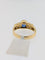 Bague 58 Bague cocktail en or jaune 18 carats, saphir, diamants, certifiée IGI 58 Facettes A2137