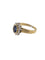 Bague 58 Bague cocktail certifiée IGI en or jaune et blanc 18 carats, diamants et saphir 58 Facettes A2136
