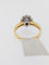 Bague 58 Bague cocktail certifiée IGI en or jaune et blanc 18 carats, diamants et saphir 58 Facettes A2136