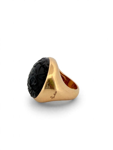 Bague 54 Pomellato - Bague Victoria Jet en or jaune 18k avec diamant latéral 58 Facettes 606/26 A SHD