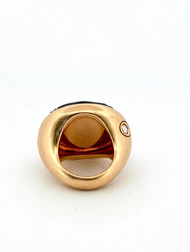 Bague 54 Pomellato - Bague Victoria Jet en or jaune 18k avec diamant latéral 58 Facettes 606/26 A SHD