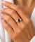 Bague 60 Bague cocktail certifiée IGI en or jaune et blanc 18 carats, saphir et diamants 58 Facettes A2135