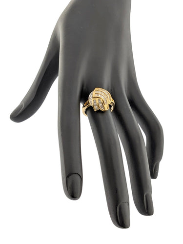 Bague 54 Bague cocktail belge certifiée HRD en or jaune 18 carats avec diamants naturels 58 Facettes A2134
