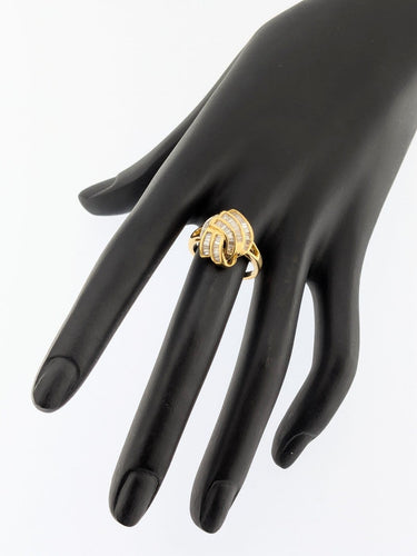 Bague 54 Bague cocktail belge certifiée HRD en or jaune 18 carats avec diamants naturels 58 Facettes A2134