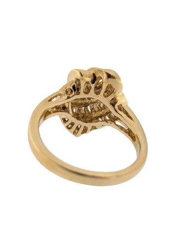 Bague 54 Bague cocktail belge certifiée HRD en or jaune 18 carats avec diamants naturels 58 Facettes A2134