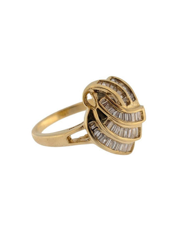 Bague 54 Bague cocktail belge certifiée HRD en or jaune 18 carats avec diamants naturels 58 Facettes A2134