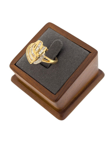 Bague 54 Bague cocktail belge certifiée HRD en or jaune 18 carats avec diamants naturels 58 Facettes A2134
