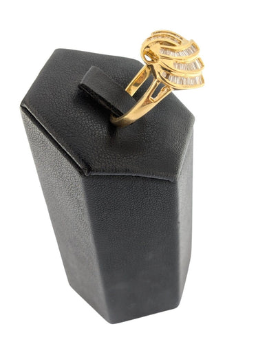 Bague 54 Bague cocktail belge certifiée HRD en or jaune 18 carats avec diamants naturels 58 Facettes A2134