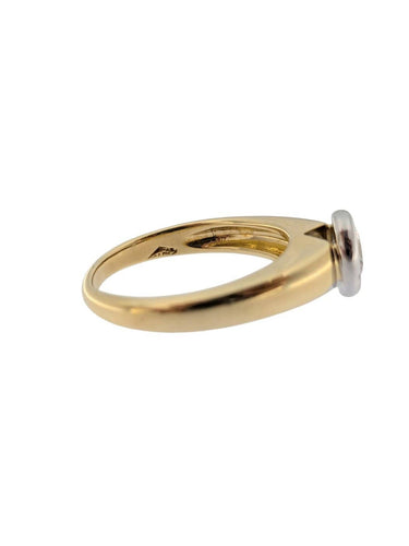 Bague 53 Bague de fiançailles certifiée HRD en or jaune et blanc 18 carats 58 Facettes A2133