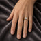 Bague 53 Bague de fiançailles certifiée HRD en or jaune et blanc 18 carats 58 Facettes A2133