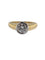 Bague 53 Bague de fiançailles certifiée HRD en or jaune et blanc 18 carats 58 Facettes A2133
