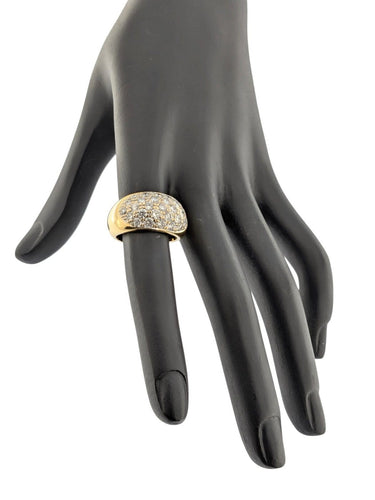 Bague 56 Bague française certifiée HRD en or jaune 18 carats et diamants 58 Facettes A2132