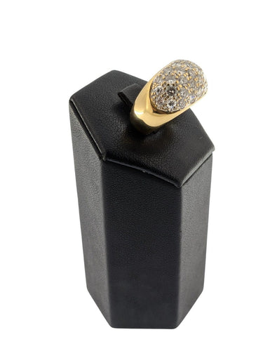 Bague 56 Bague française certifiée HRD en or jaune 18 carats et diamants 58 Facettes A2132