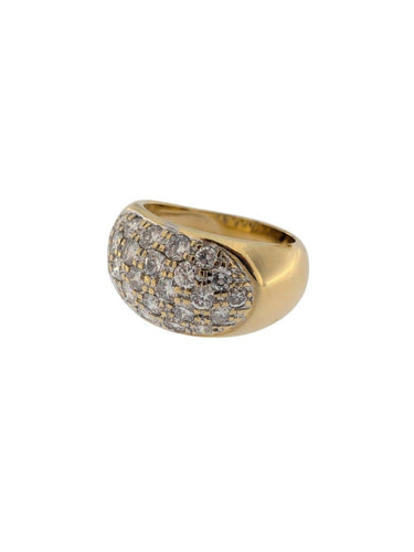 Bague 56 Bague française certifiée HRD en or jaune 18 carats et diamants 58 Facettes A2132