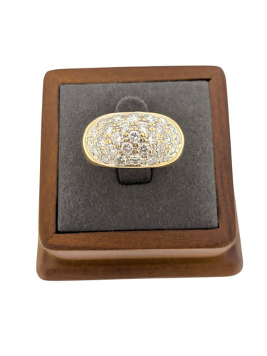 Bague 56 Bague française certifiée HRD en or jaune 18 carats et diamants 58 Facettes A2132