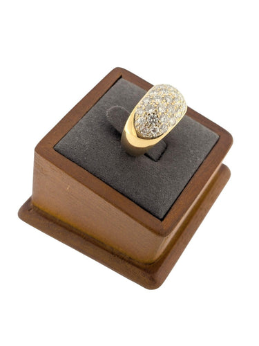 Bague 56 Bague française certifiée HRD en or jaune 18 carats et diamants 58 Facettes A2132