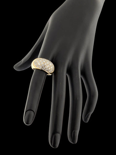 Bague 56 Bague française certifiée HRD en or jaune 18 carats et diamants 58 Facettes A2132