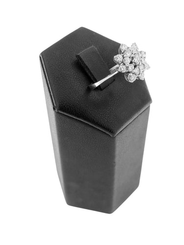 Bague 51 Bague cocktail française certifiée HRD en or blanc 18 carats avec diamants naturels 58 Facettes A2131