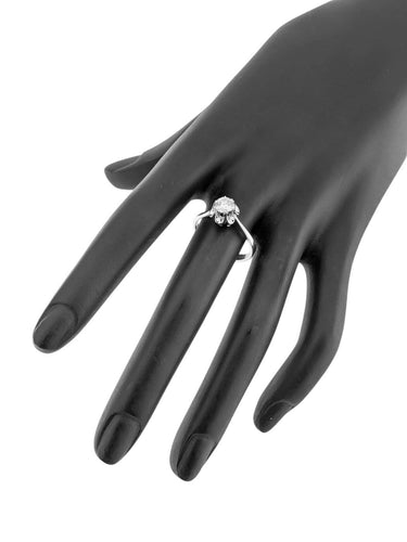 Bague 56 Bague de fiançailles en or blanc 18 carats avec diamant naturel certifié HRD 58 Facettes A2130
