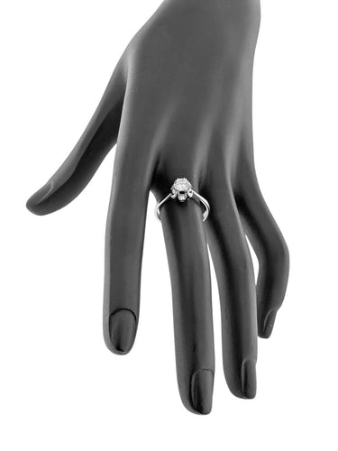 Bague 56 Bague de fiançailles en or blanc 18 carats avec diamant naturel certifié HRD 58 Facettes A2130