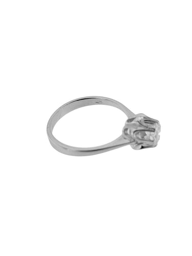 Bague 56 Bague de fiançailles en or blanc 18 carats avec diamant naturel certifié HRD 58 Facettes A2130