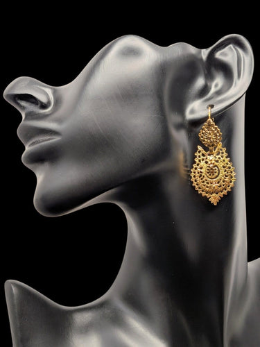 Boucles d'oreilles Queen - Boucles d’oreilles portugaises en or jaune 19 carats 58 Facettes OR1616