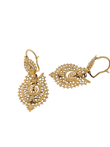 Boucles d'oreilles Queen - Boucles d’oreilles portugaises en or jaune 19 carats 58 Facettes OR1616