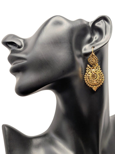 Boucles d'oreilles Queen - Boucles d’oreilles portugaises en or jaune 19 carats 58 Facettes OR1616