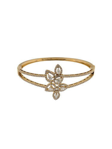Bracelet Bracelet rigide français en or jaune 18 carats serti de diamants naturels 58 Facettes BR1578