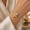 Bracelet Bracelet rigide français en or jaune 18 carats serti de diamants naturels 58 Facettes BR1578