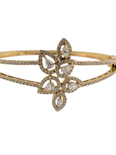 Bracelet Bracelet rigide français en or jaune 18 carats serti de diamants naturels 58 Facettes BR1578