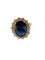Bague 54 Bague cocktail en or jaune 18 carats, saphirs et diamants, certifiée IGI 58 Facettes A2129