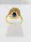 Bague 54 Bague cocktail en or jaune 18 carats, saphirs et diamants, certifiée IGI 58 Facettes A2129