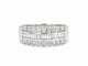 Bague 57.5 Bague bandeau en or blanc 18 carats, diamants taille brillant et baguette, 1,20 ct 58 Facettes 30684