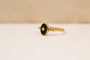 Bague Bague ovale en or jaune 18 carats, onyx et diamant 58 Facettes 4207