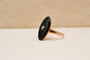 Bague 55 Bague mandorle en or rose 18 carats, onyx et diamant 58 Facettes 4213