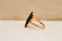 Bague 55 Bague mandorle en or rose 18 carats, onyx et diamant 58 Facettes 4213
