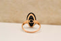 Bague 55 Bague mandorle en or rose 18 carats, onyx et diamant 58 Facettes 4213