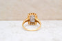 Bague 55 Bague rectangulaire en or jaune 18 carats, diamants blancs et champagne 58 Facettes 4226
