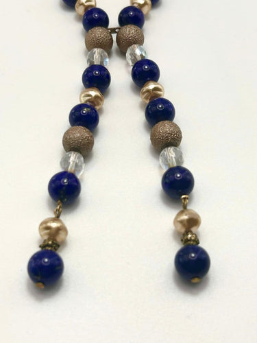 Collier Collier sautoir italien vintage en or 18k et lapis-lazuli 58 Facettes Collana Lapis Lazuli