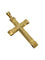 Croix italienne vintage en or jaune 18 carats à motifs de feuilles 58 Facettes P1920
