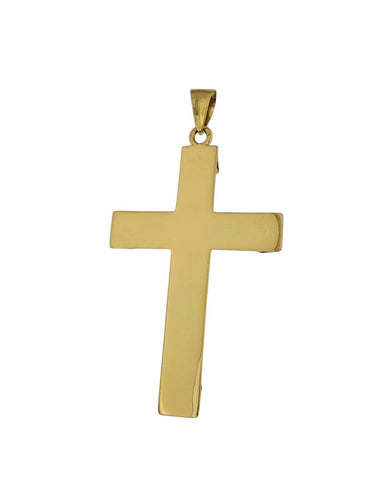 Croix italienne vintage en or jaune 18 carats à motifs de feuilles 58 Facettes P1920