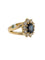Bague 54 Bague cocktail italienne certifiée IGI, en or jaune 18 carats, saphir et diamants 58 Facettes A2127