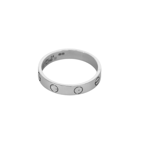 Bague 54 Cartier Love - Alliance en or blanc 18k, petit modèle 58 Facettes 58FC71