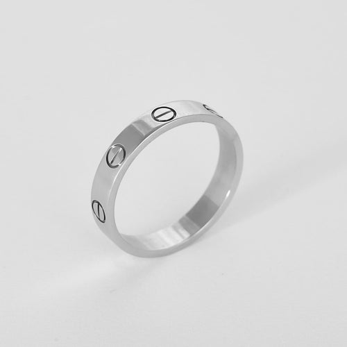 Bague 54 Cartier Love - Alliance en or blanc 18k, petit modèle 58 Facettes 58FC71
