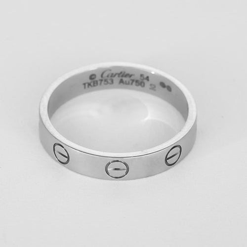 Bague 54 Cartier Love - Alliance en or blanc 18k, petit modèle 58 Facettes 58FC71